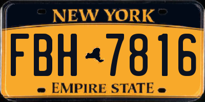 NY license plate FBH7816