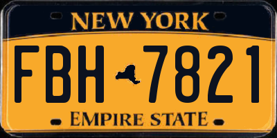 NY license plate FBH7821