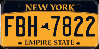 NY license plate FBH7822
