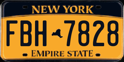 NY license plate FBH7828