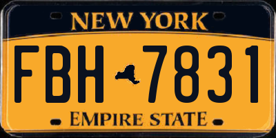 NY license plate FBH7831