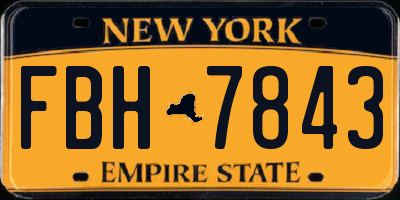 NY license plate FBH7843