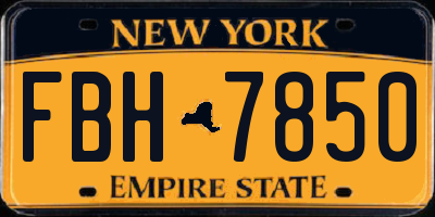 NY license plate FBH7850