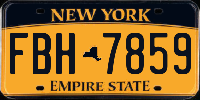 NY license plate FBH7859