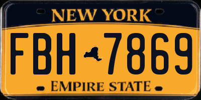 NY license plate FBH7869