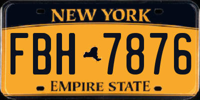 NY license plate FBH7876