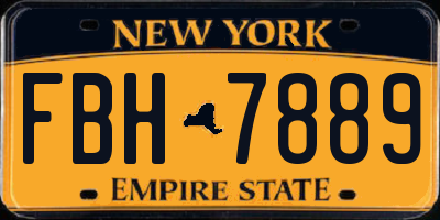 NY license plate FBH7889