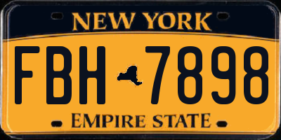 NY license plate FBH7898
