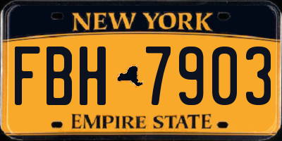 NY license plate FBH7903