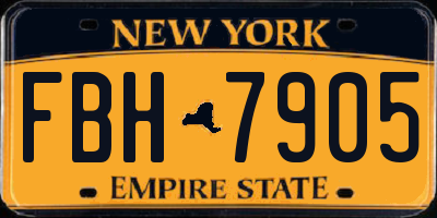 NY license plate FBH7905