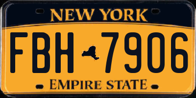 NY license plate FBH7906