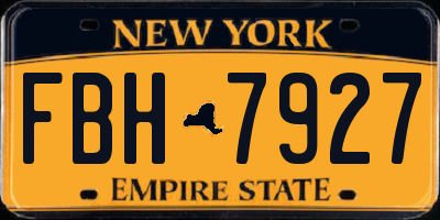 NY license plate FBH7927