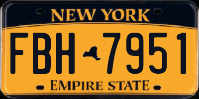 NY license plate FBH7951