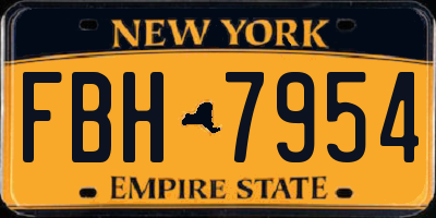 NY license plate FBH7954