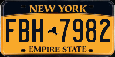 NY license plate FBH7982