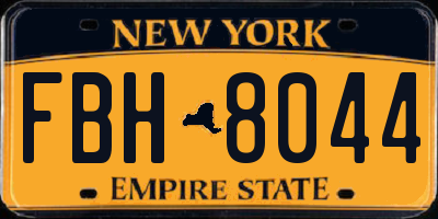 NY license plate FBH8044