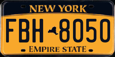 NY license plate FBH8050