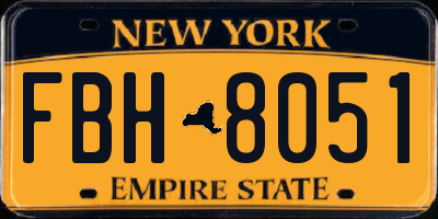 NY license plate FBH8051