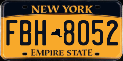 NY license plate FBH8052