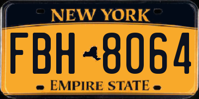 NY license plate FBH8064