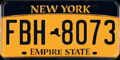 NY license plate FBH8073