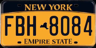NY license plate FBH8084