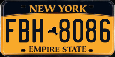 NY license plate FBH8086