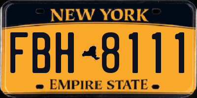 NY license plate FBH8111