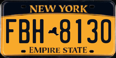 NY license plate FBH8130