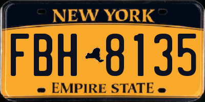 NY license plate FBH8135