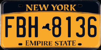 NY license plate FBH8136