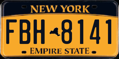 NY license plate FBH8141