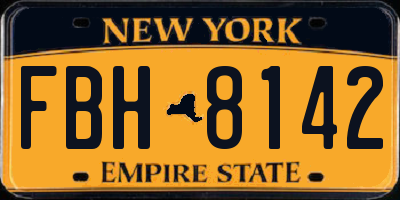 NY license plate FBH8142
