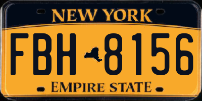 NY license plate FBH8156