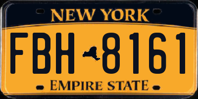 NY license plate FBH8161