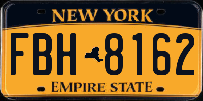 NY license plate FBH8162