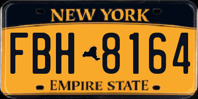 NY license plate FBH8164