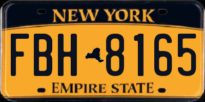 NY license plate FBH8165
