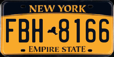 NY license plate FBH8166