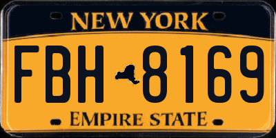NY license plate FBH8169