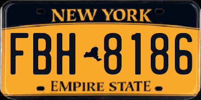 NY license plate FBH8186