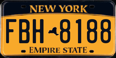 NY license plate FBH8188