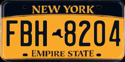 NY license plate FBH8204