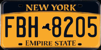 NY license plate FBH8205
