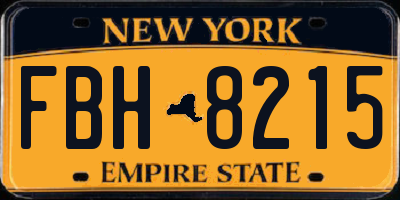 NY license plate FBH8215