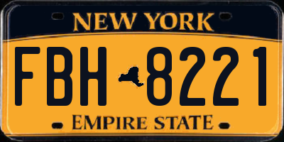 NY license plate FBH8221
