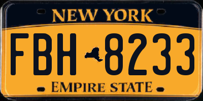 NY license plate FBH8233