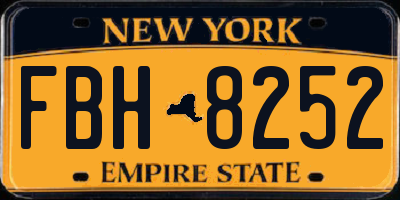 NY license plate FBH8252