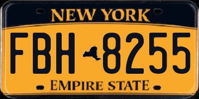 NY license plate FBH8255