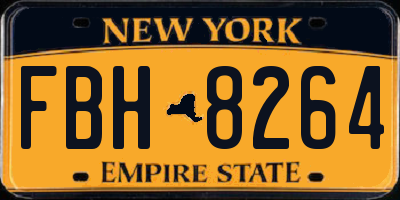 NY license plate FBH8264